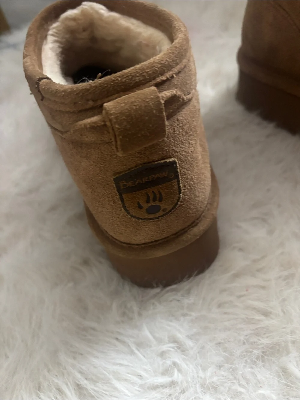 BearPaw Women’s Chestnut Suede Cozy Ankle Boot